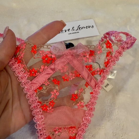 New! For Love and Lemons Love Bouquet Floral thong Panty 31339 - Picture 8 of 15